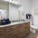 a bathroom with a marble countertop